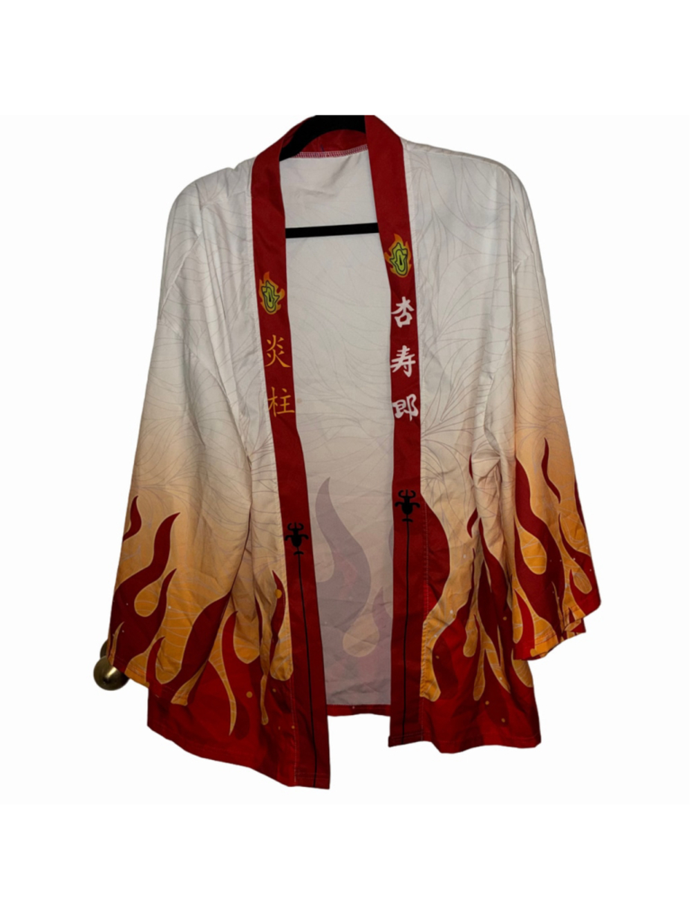Demon Slayer Kyojuro Rengoku Flame Kimono Haori White Red Size M